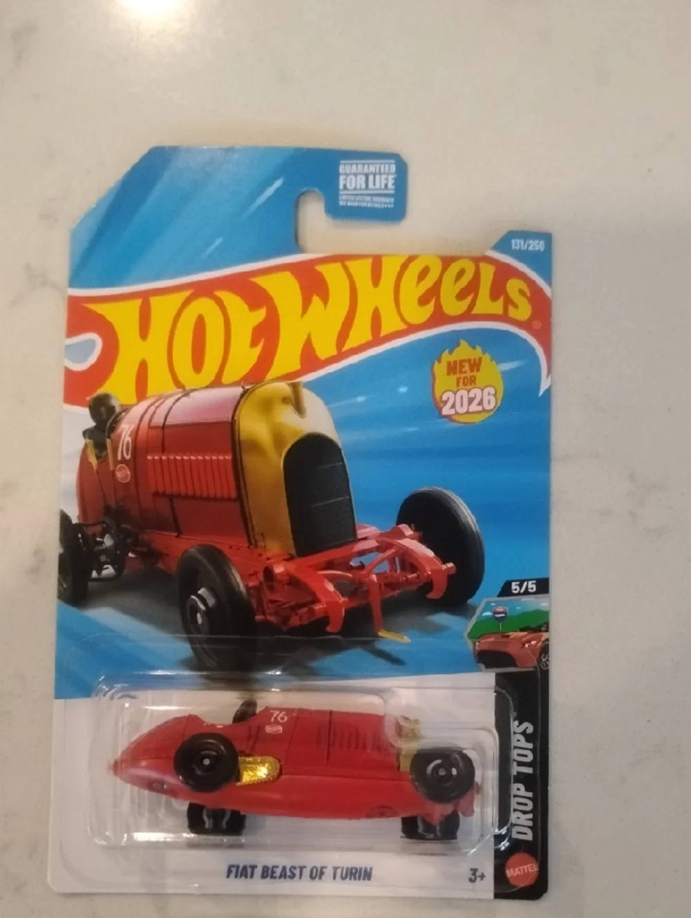 Mattel Hot Wheels Fiat Beast of Turin Toy Car - Red & Gold